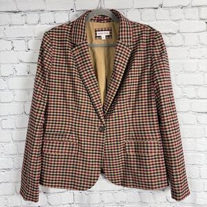 Merona Y2K  Blazer Jacket Gingham Checked Multi Plaid Academia Preppy 16